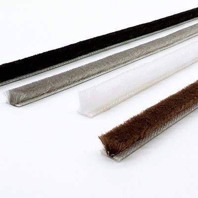 7*10mm ارتفاع انبار 3-25mm سیلیکون استریپ آب و هوا برس برای بسته بندی درب در رنگ های سیاه / خاکستری / قهوه ای / سفید